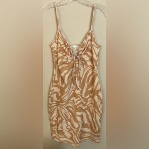 NWT H&M Women’s Ribbed Jersey Bodycon Dress, Short, Fitted, V-Neck; Size M